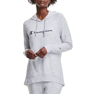 Champion Space Dye Soft Stretch French Terry Hoodie High Low Hem Size Large